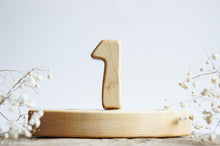 Load image into Gallery viewer, Wooden Number One Ornament