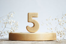 Load image into Gallery viewer, Wooden Number Five Ornament