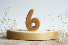 Load image into Gallery viewer, Wooden Number Six Ornament