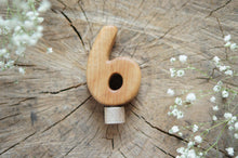 Load image into Gallery viewer, Wooden Number Six Ornament