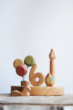 Load image into Gallery viewer, Wooden Number Six Ornament