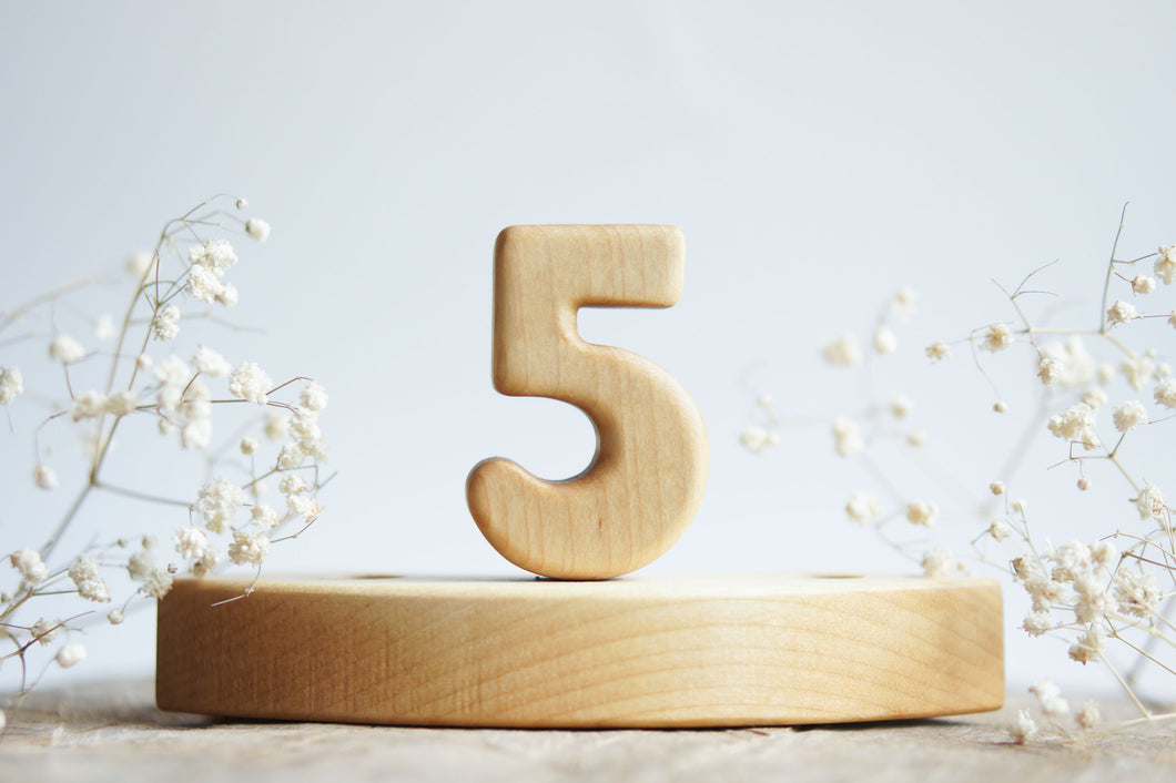 Wooden Number Five Ornament