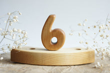 Load image into Gallery viewer, Wooden Number Six Ornament
