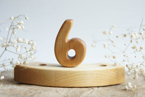 Wooden Number Six Ornament