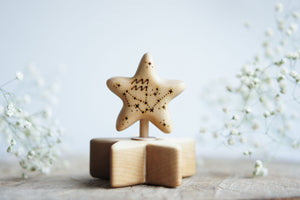 Wooden Aquarius Sign Ornament