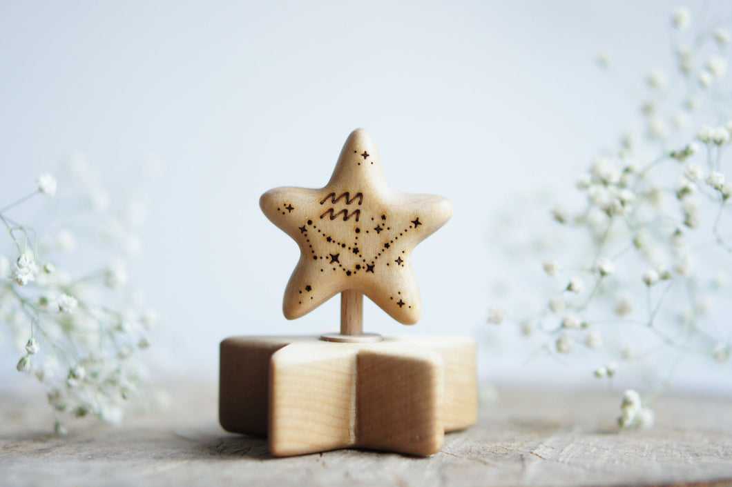 Wooden Aquarius Sign Ornament
