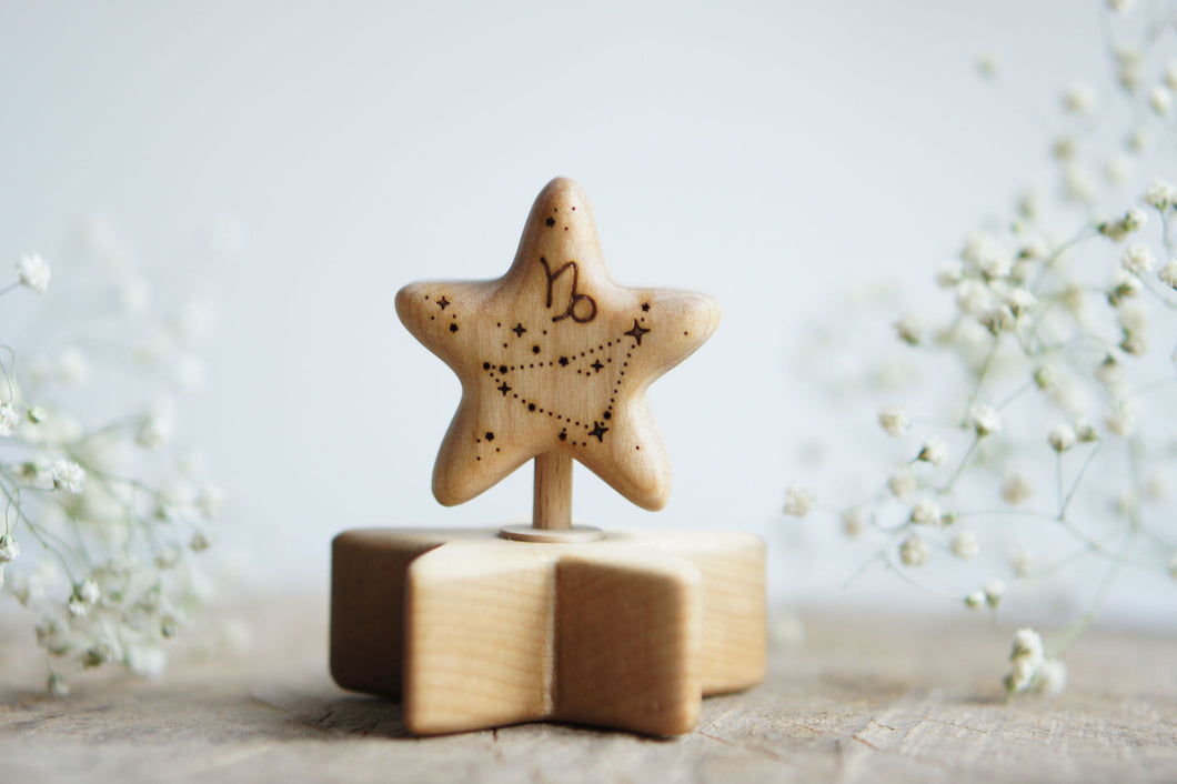 Wooden Capricorn Sign Ornament