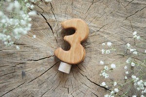 Wooden Number Three Ornament