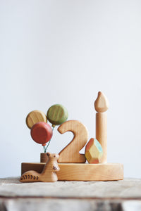 Wooden Number Two Ornament
