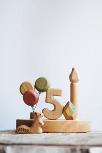 Wooden Number Five Ornament