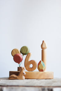 Wooden Number Six Ornament