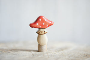 Wooden Mushroom Ornament