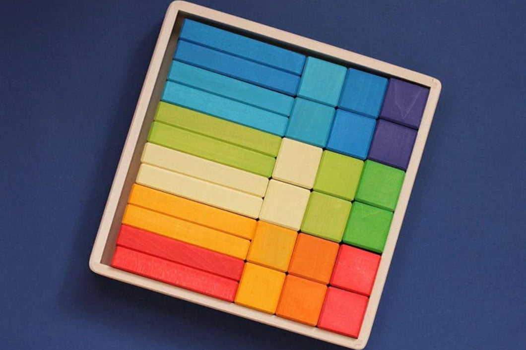 Wooden Blocks and Bricks (Rainbow colour).