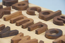 Load image into Gallery viewer, Walnut Lowercase Alphabet Puzzle
