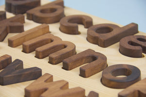 Walnut Lowercase Alphabet Puzzle
