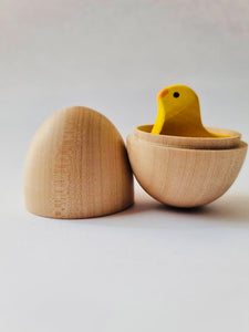 Handcrafted Wooden Chick & Egg