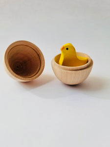 Handcrafted Wooden Chick & Egg