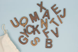 Walnut Uppercase Alphabet
