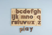Load image into Gallery viewer, Walnut Lowercase Alphabet Puzzle
