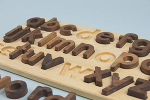 Walnut Lowercase Alphabet Puzzle