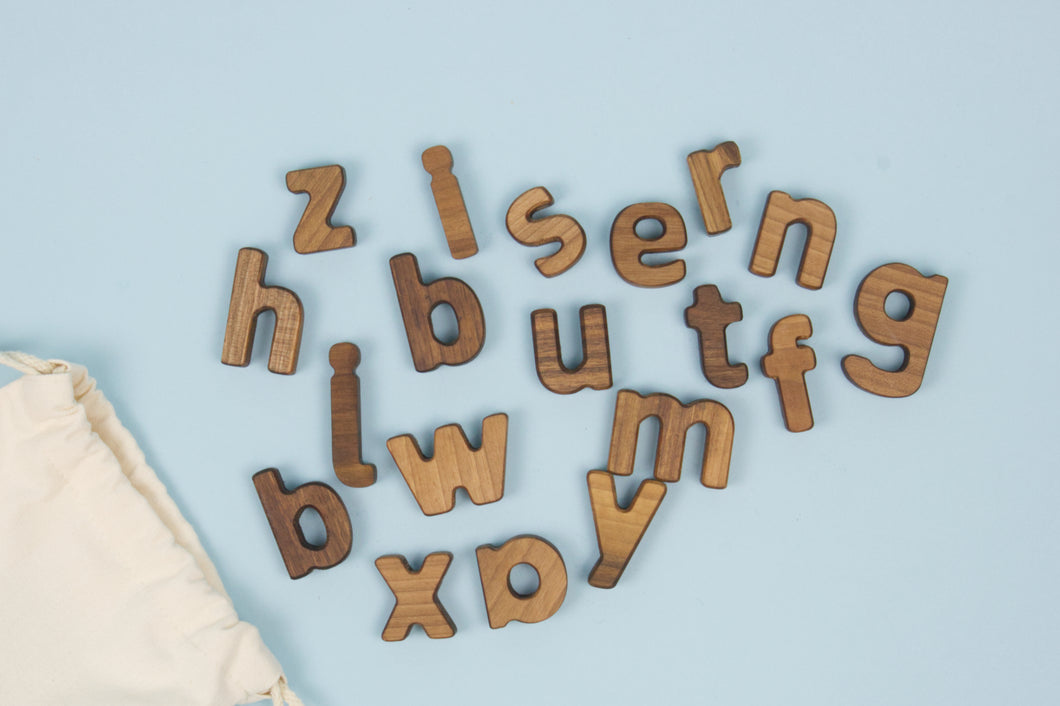 Walnut Lowercase Alphabet